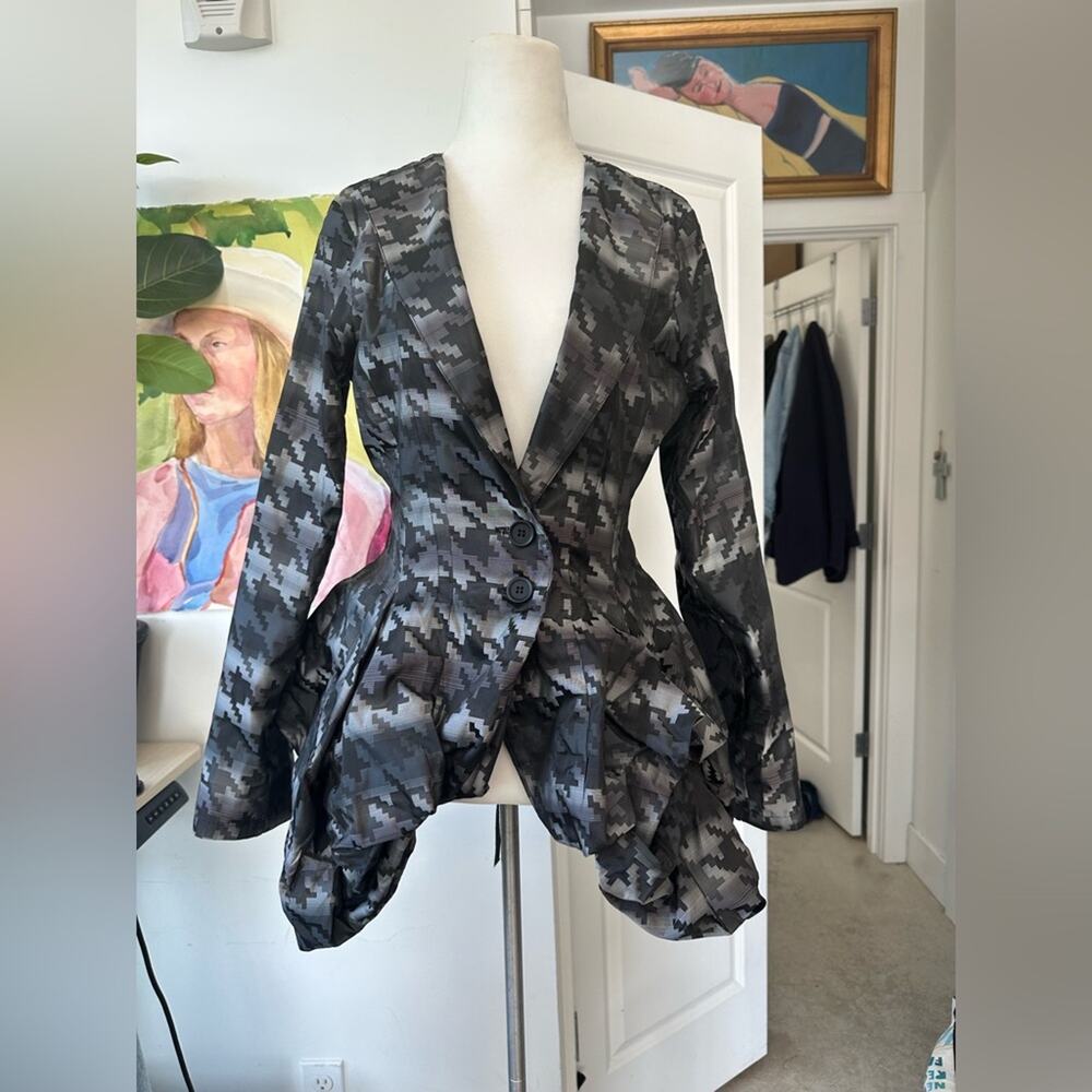 Ivan Grundahl Peplum Houndstooth Jacket 38 Fall 2014